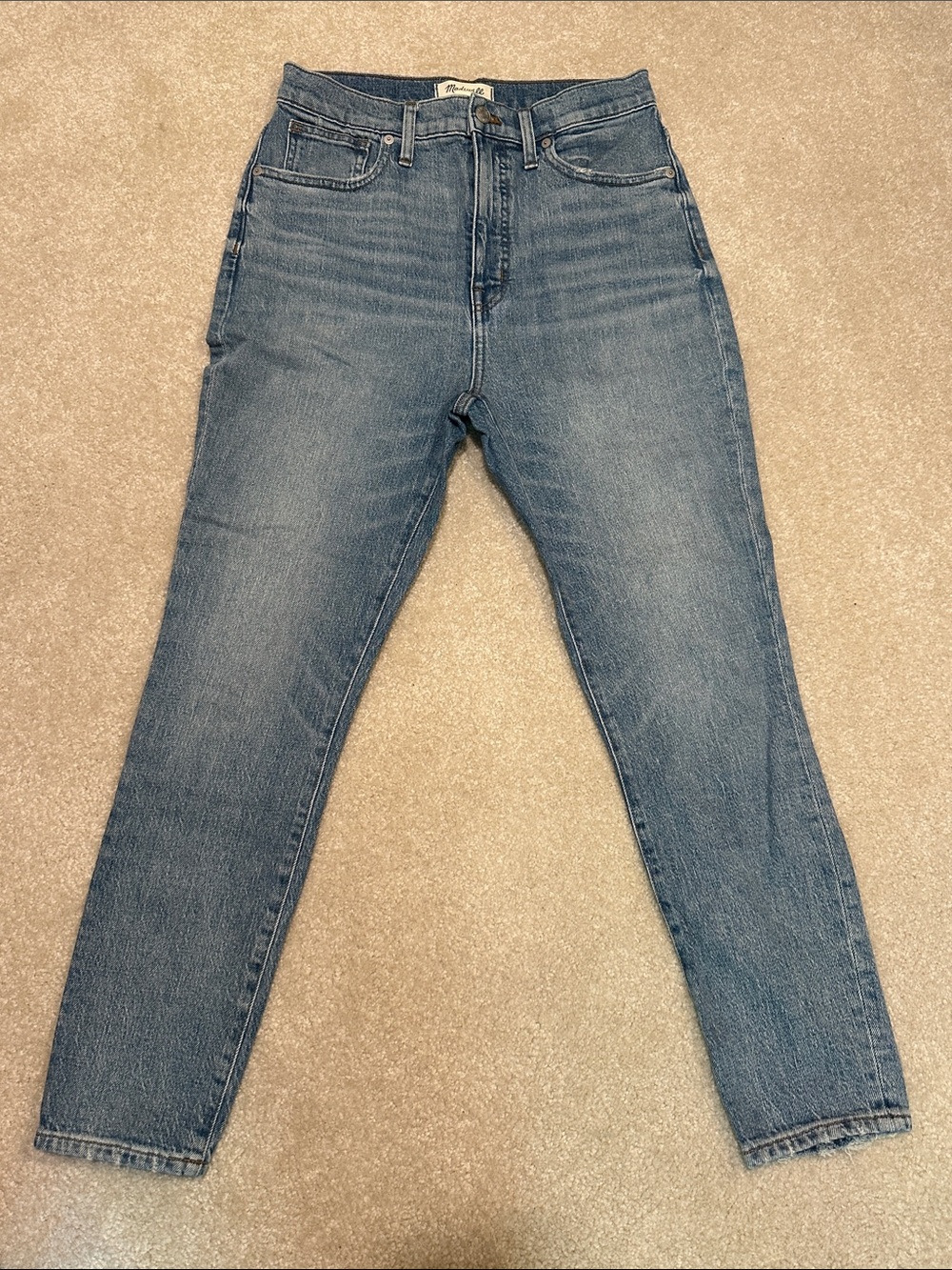 Madewell High-Rise Straight Taper Jeans in Medium Blue Wash